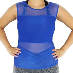 Royal Blue Fitted  Sport Top w/Mesh Airflow 31-14